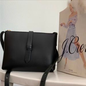 J. Crew Black Leather Crossbody Bag